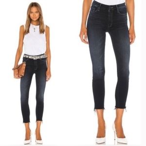 MOTHER - High Waisted Looker Ankle Fray in Last Call  Dark Blue Size 30